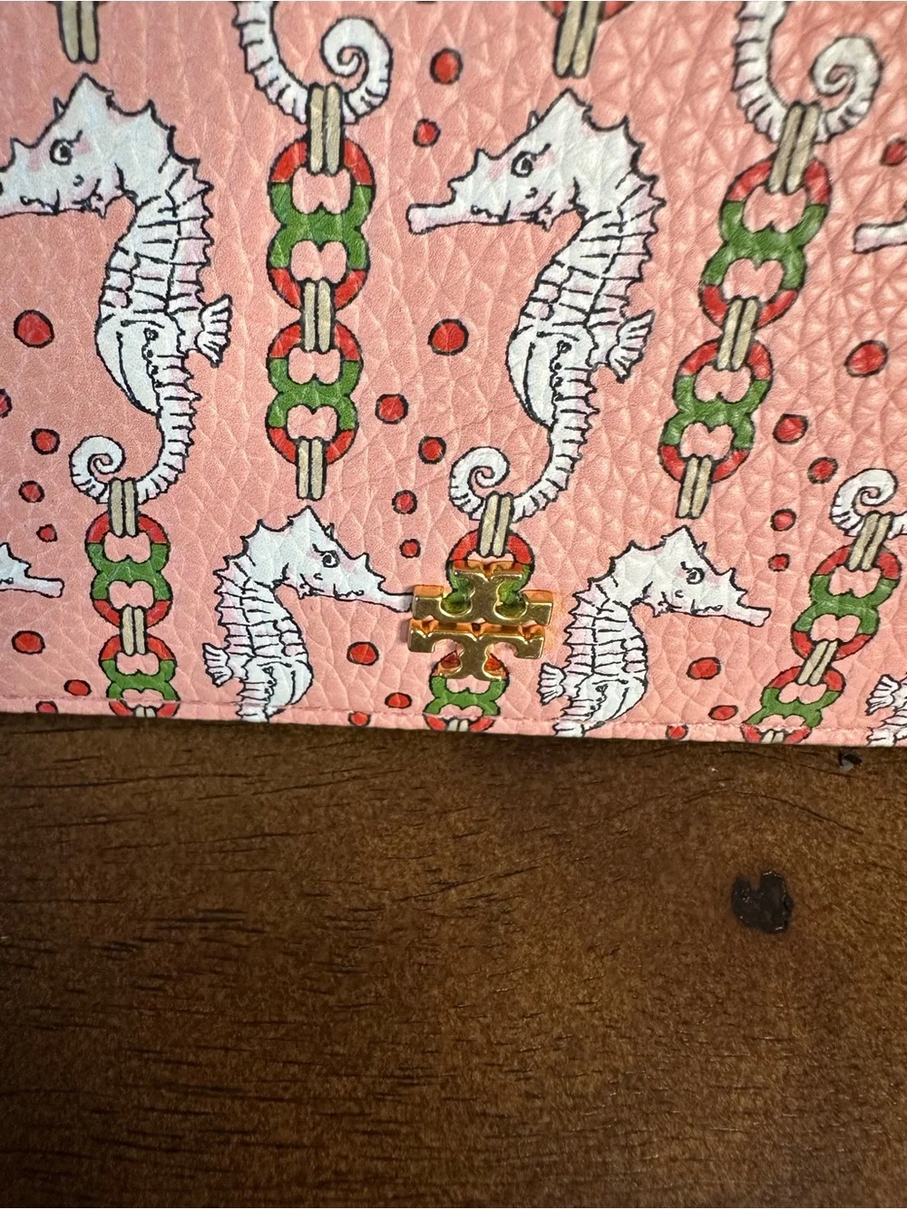 Tory Burch RARE Seahorse Print Slim Wallet Wristlet
